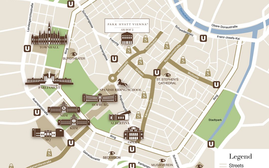Citymap mit Icons für Park Hyatt Vienna